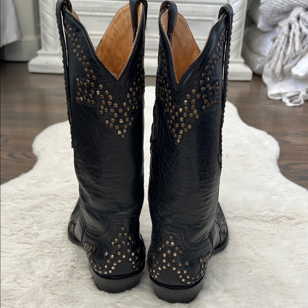 The Old Gringo Studded Black Leather Cowboy Boots, size 7.5 - Picture 7 of 16